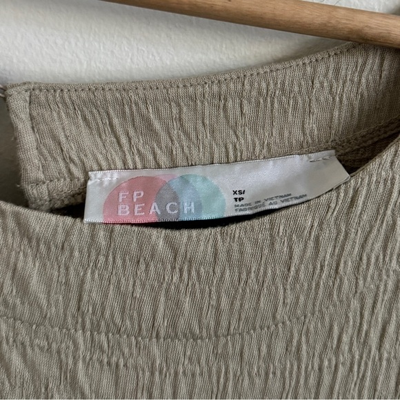 Free People FP Beach Get Obsessed Babydoll Dress size XS oversized green boho - Picture 3 of 10